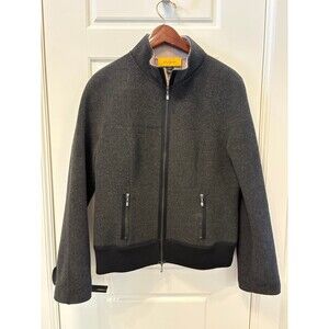 St. John Gray and Black Full Zip Jacket (size 6)